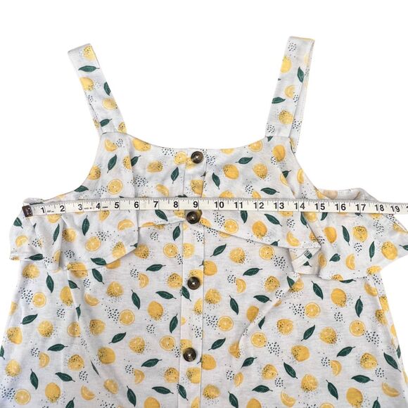 Wallflower Cami XL Lemon Print Button Front Ruffle Flounce Summer Citrus Top - Picture 3 of 9